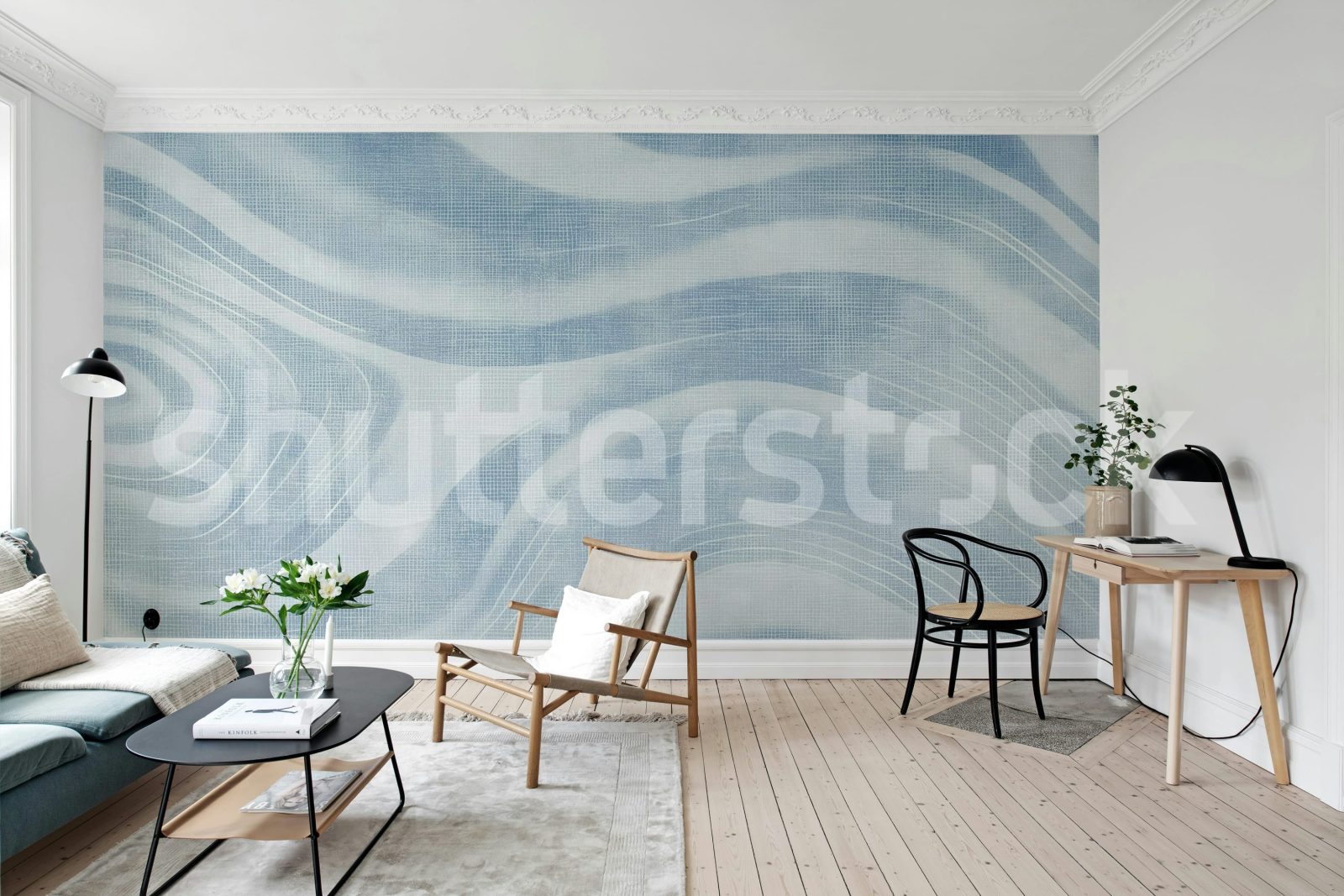 Ocean Lines, Blue, Rebel Walls 2