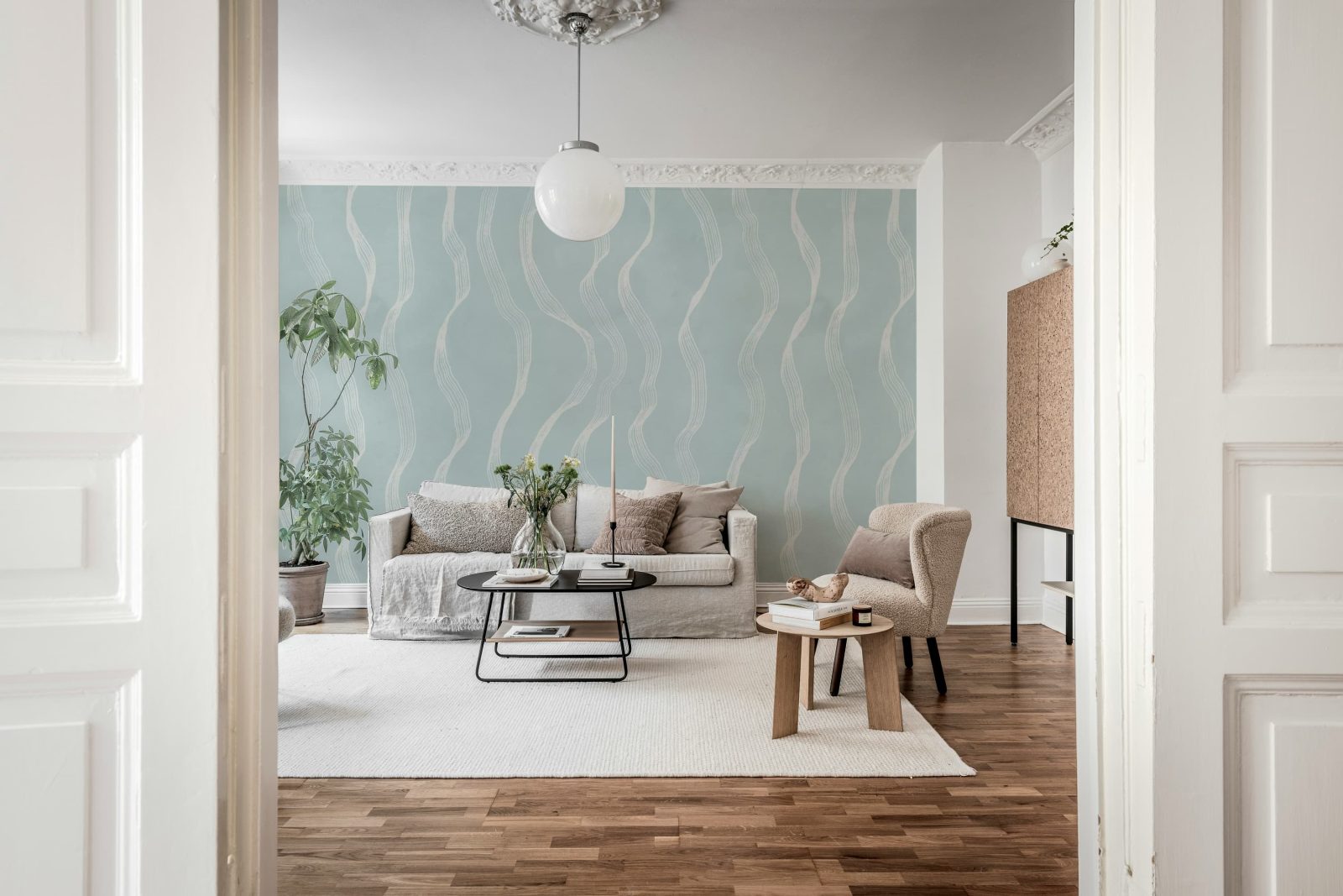 Ribbon Stripe, Light Blue, Rebel Walls 3