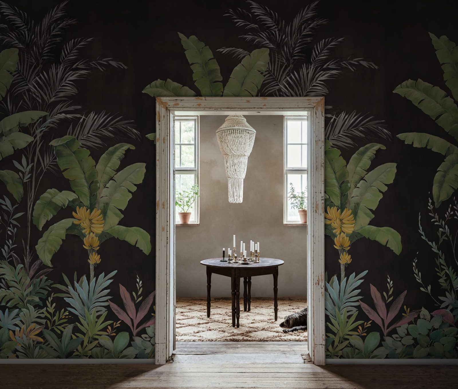 Banana Tree Jungle, Black, Rebel Walls 3
