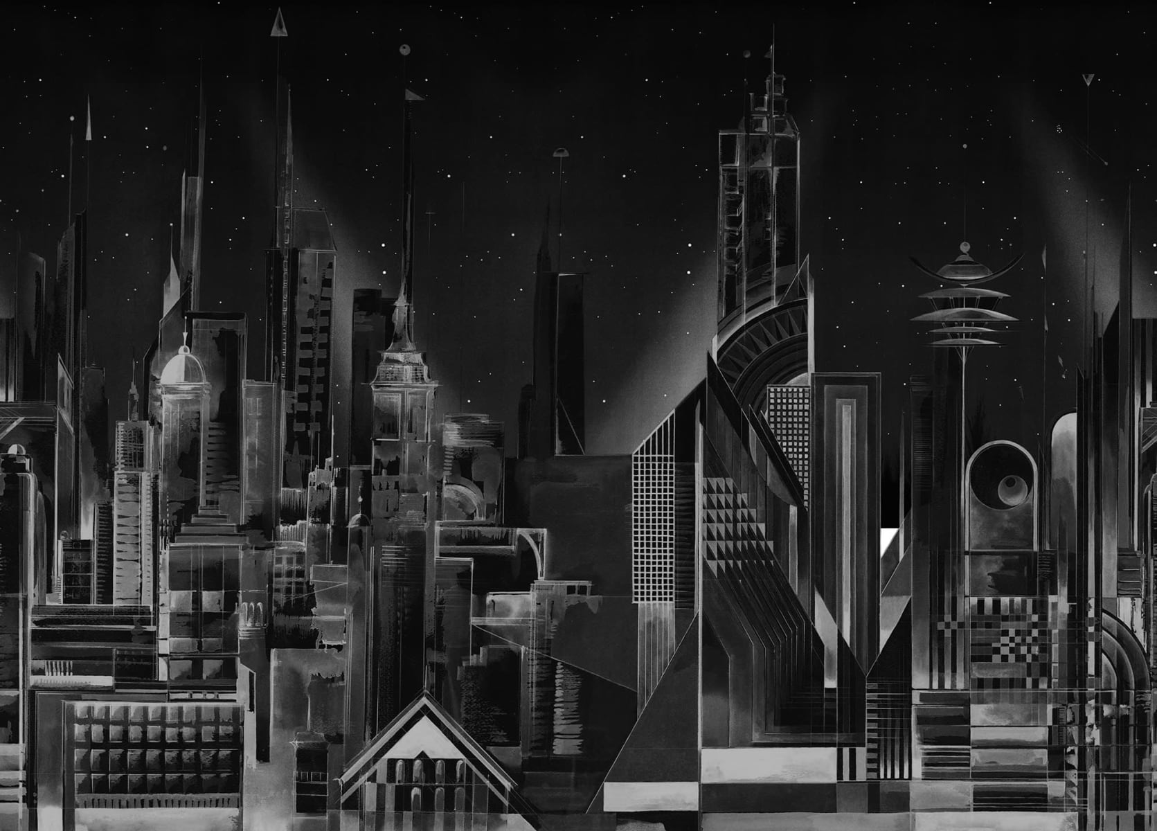 Sci-Fi Town, Black, Rebel Walls