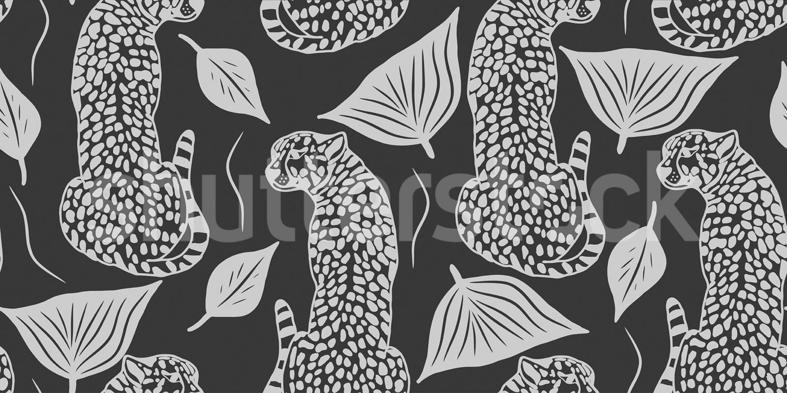 Whimsy Leopard, Black, Rebel Walls