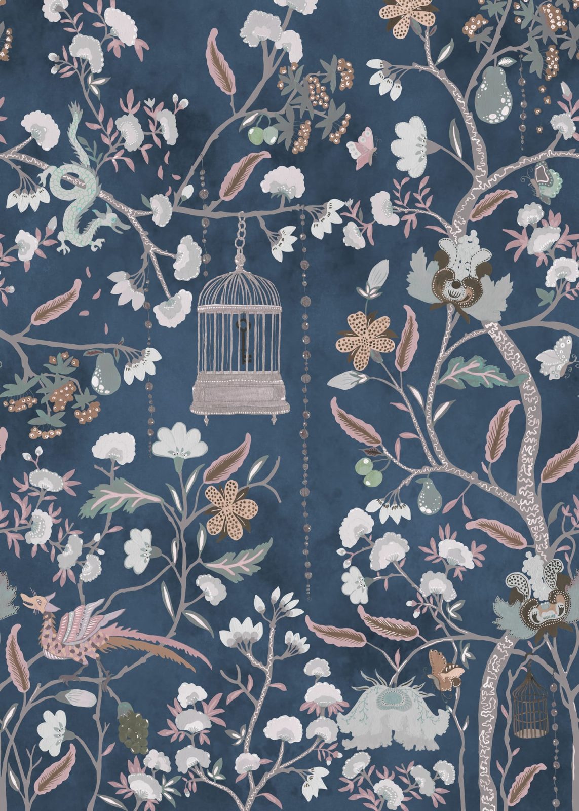 Mystic Garden, Dark Blue, Rebel Walls
