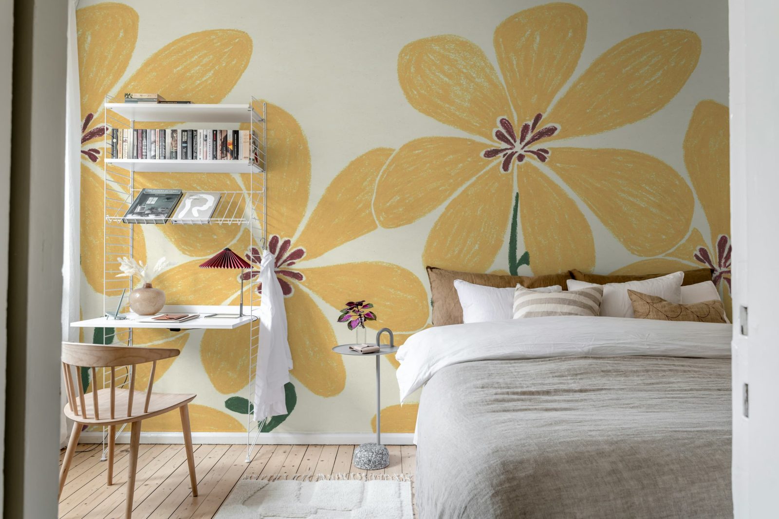 Sketched Flower, Yellow, Rebel Walls 2