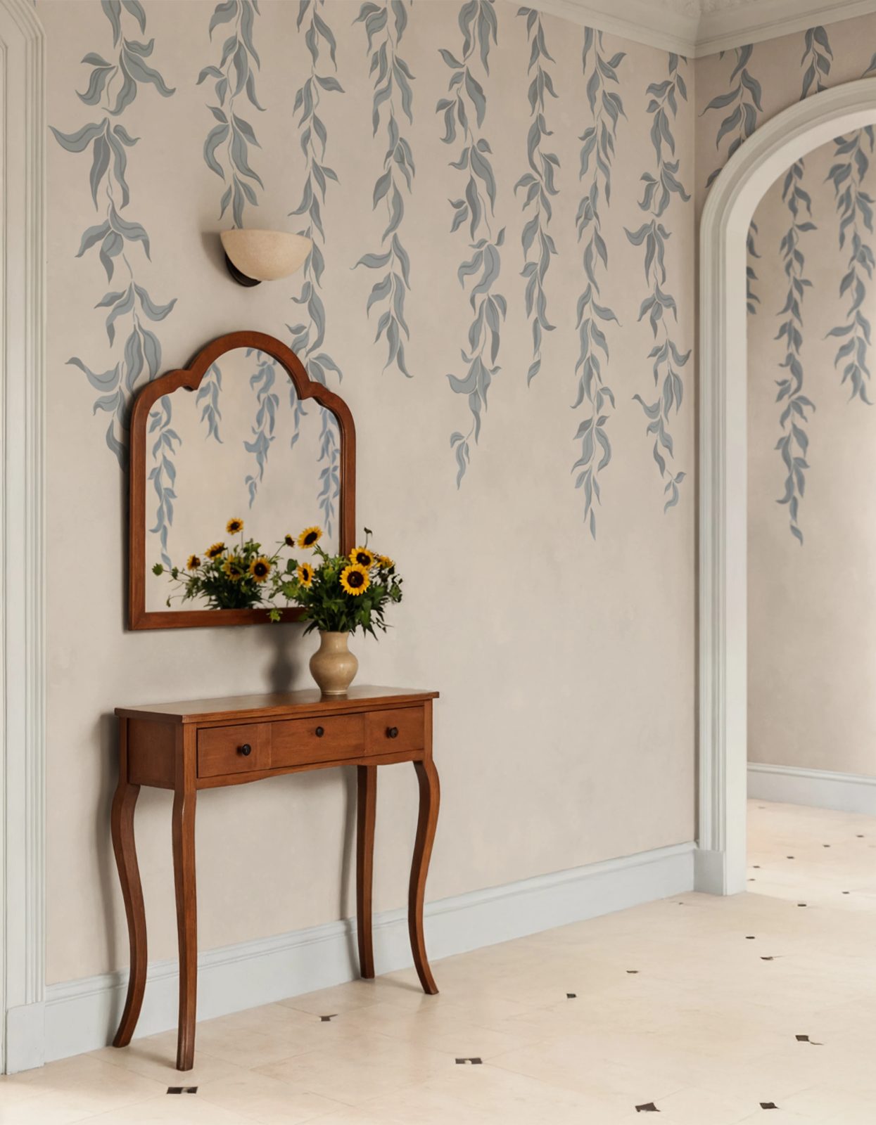 Hanging Leaves, Blue, Rebel Walls 2