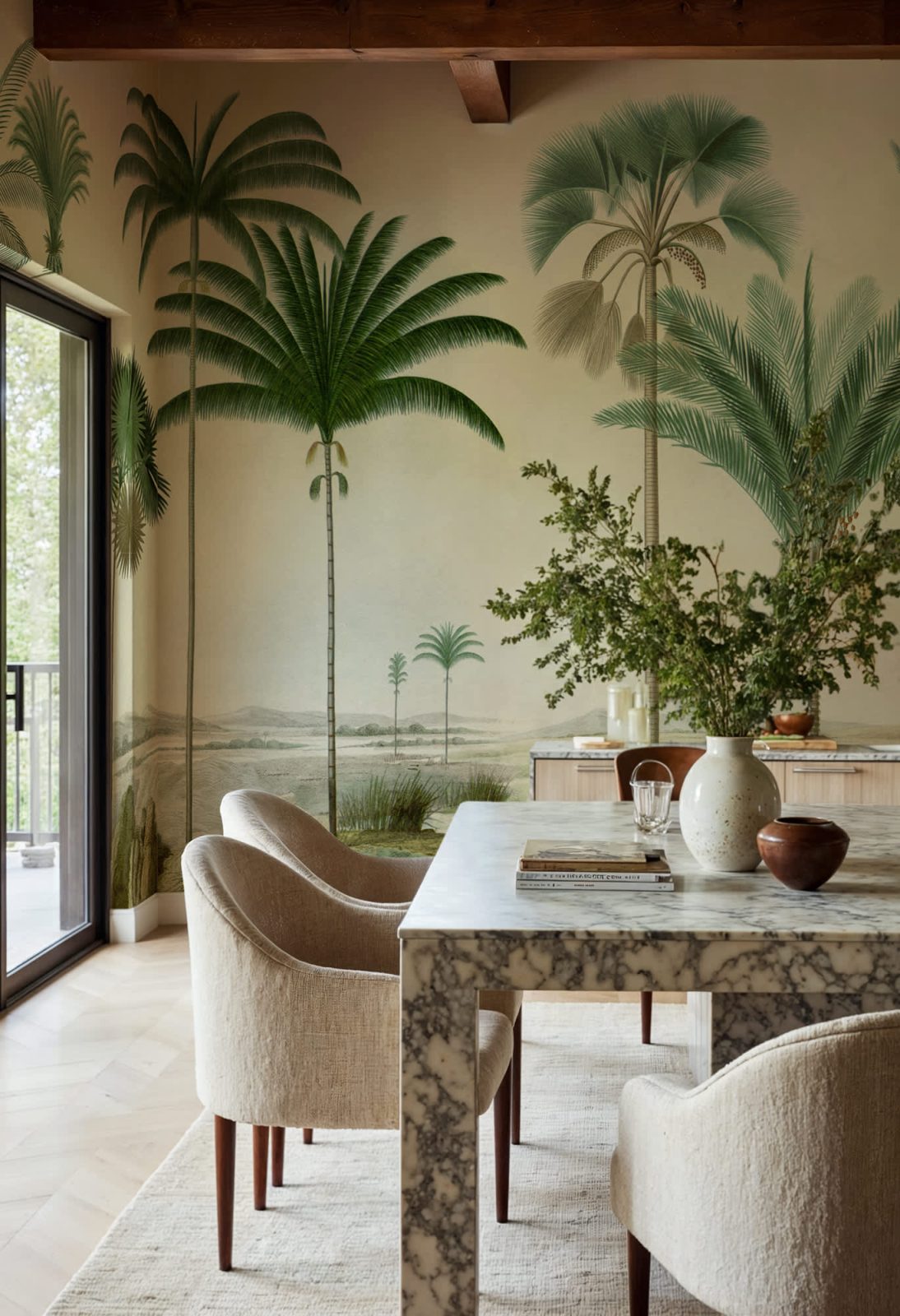 Vintage Palms, Green, Rebel Walls 2