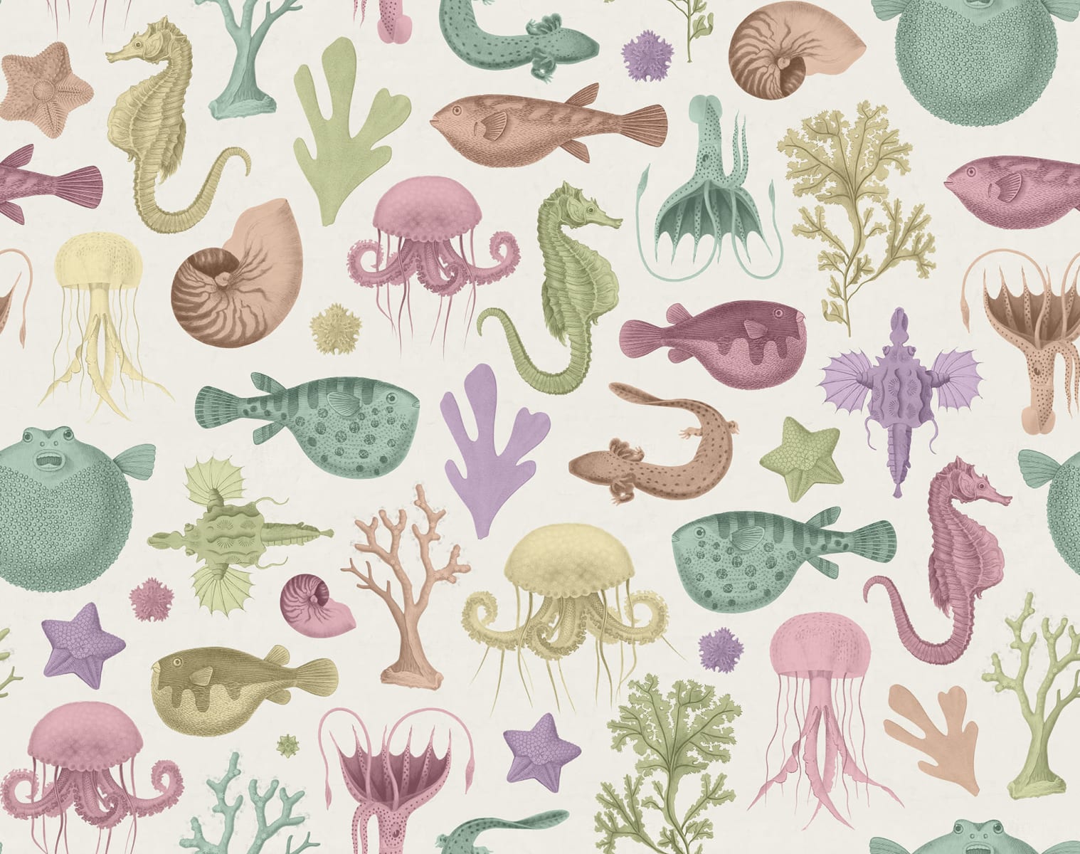 Sea Life, Pastel, Rebel Walls