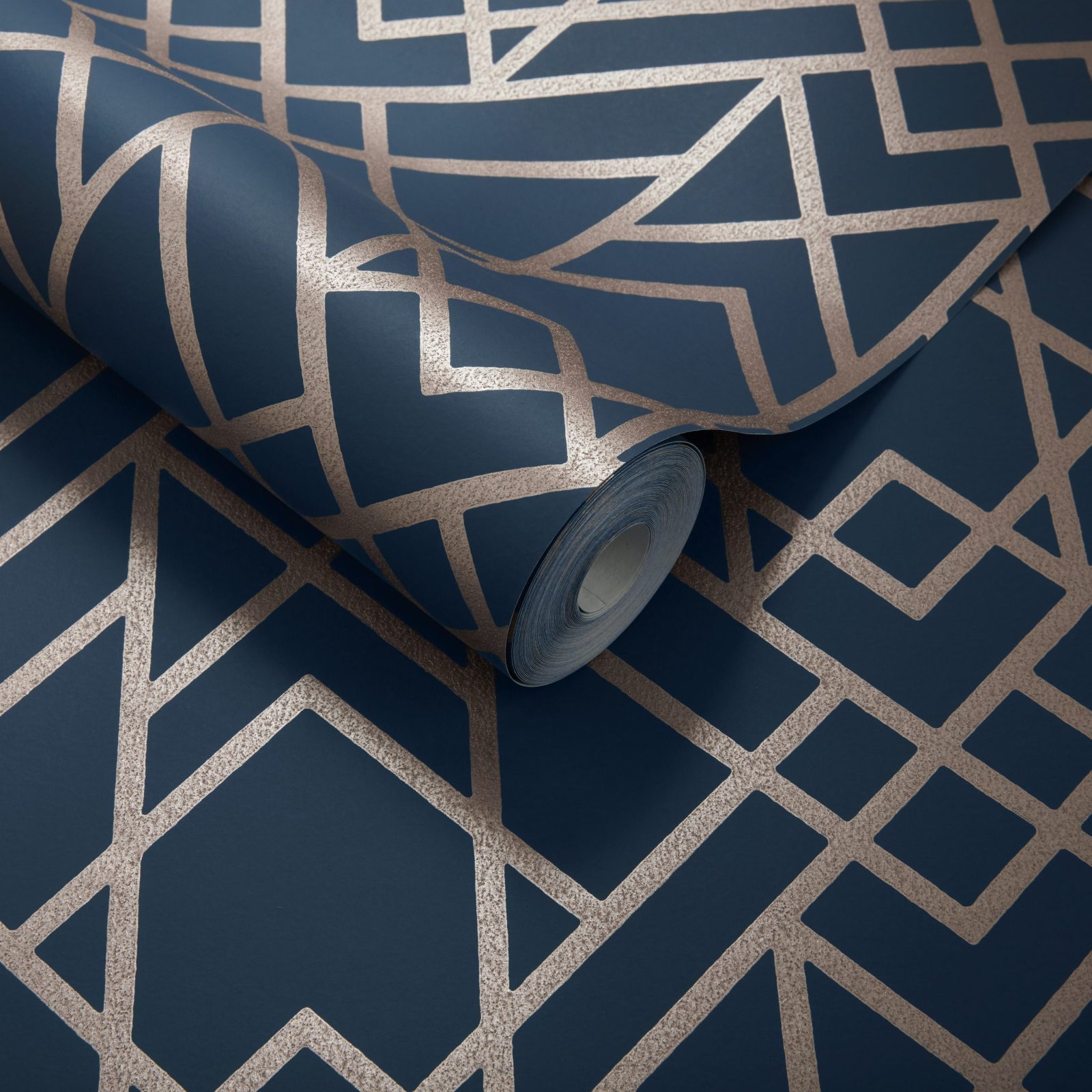 Metro, Midnight Blue Luxury Geometric, 1838 Wallcoverings, 5.3mp / rola 3