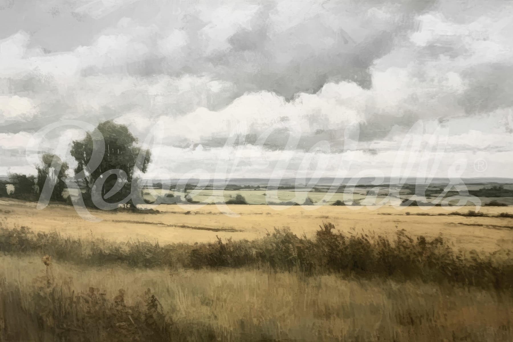 Landscape Painting, Beige, Rebel Walls