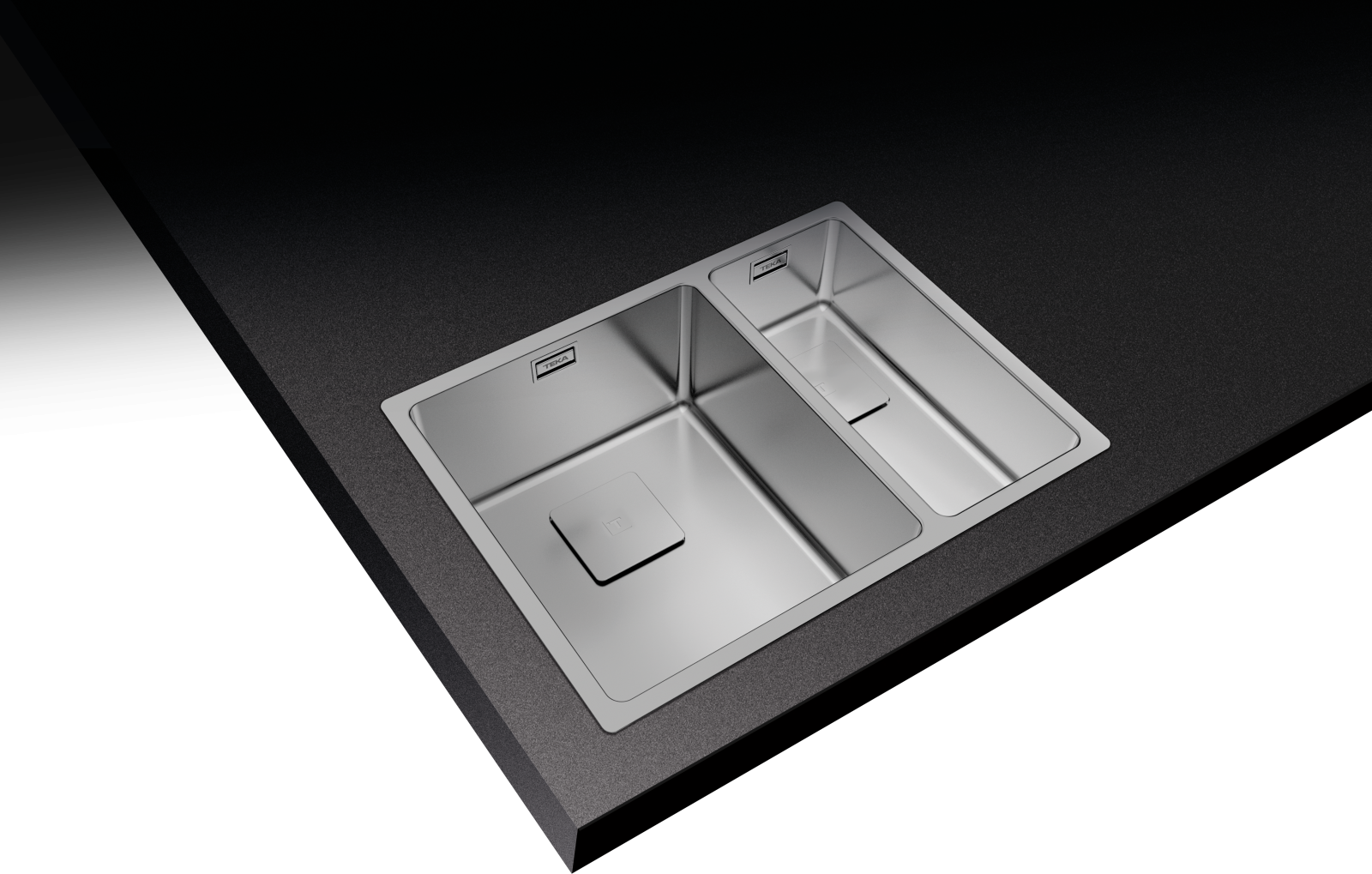 Chiuvetă "PureLine” din inox, 2 cuve, instalare Undermount, Top & Flush - Teka FlexLinea RS15 2B 580 10