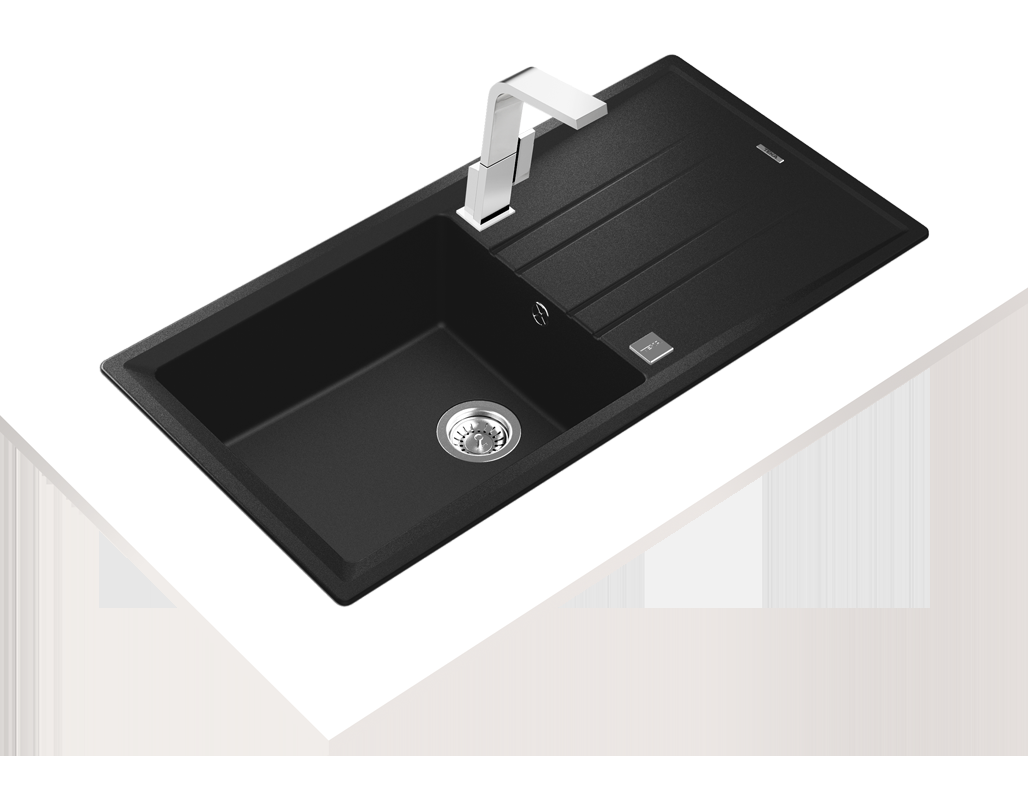 Chiuvetă Tegranite+, 1 cuvă și 1 picurător, instalare Inset - Teka Stone 60 L-TG 1B 1D