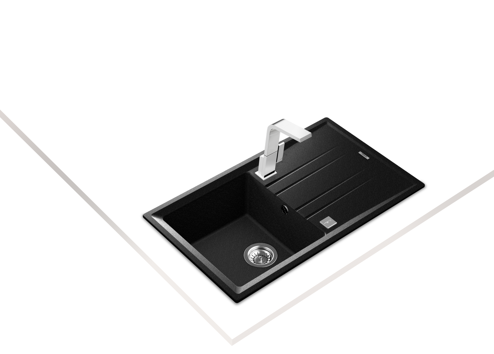 Chiuvetă Tegranite+, 1 cuvă și 1 picurător, instalare Inset - Teka Stone 50 B-TG 1B 1D 4