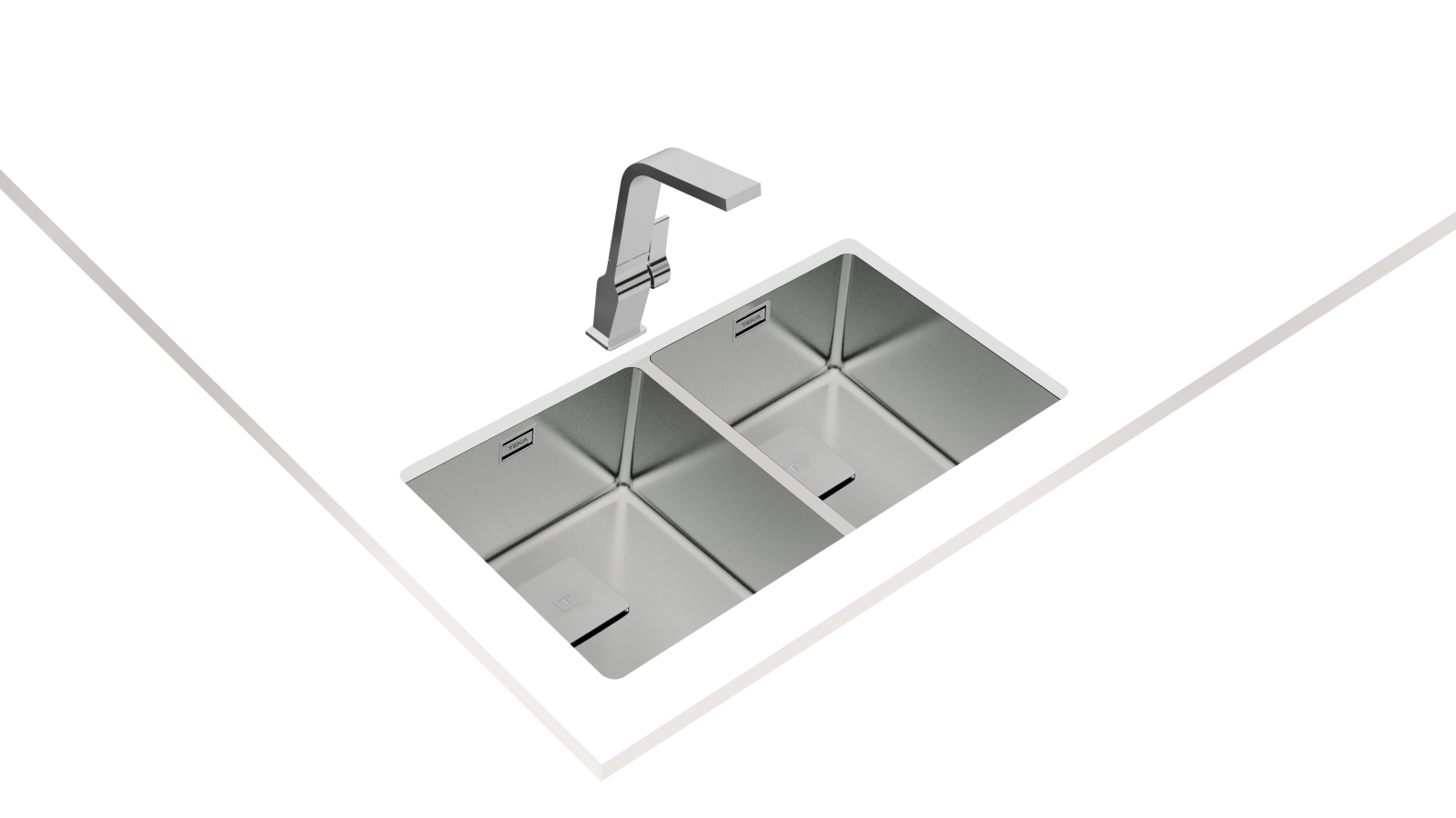 Chiuvetă "PureLine” din inox, 2 cuve, instalare Undermount, Top & Flush - Teka FlexLinea RS15 2B 740 8