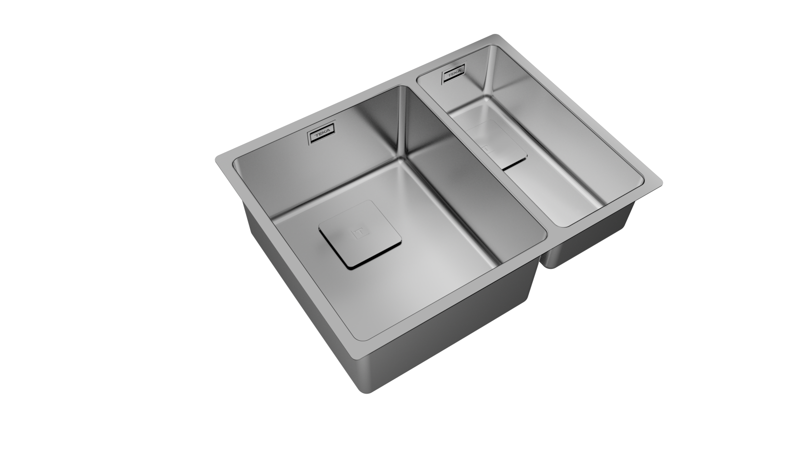Chiuvetă "PureLine” din inox, 2 cuve, instalare Undermount, Top & Flush - Teka FlexLinea RS15 2B 580 4