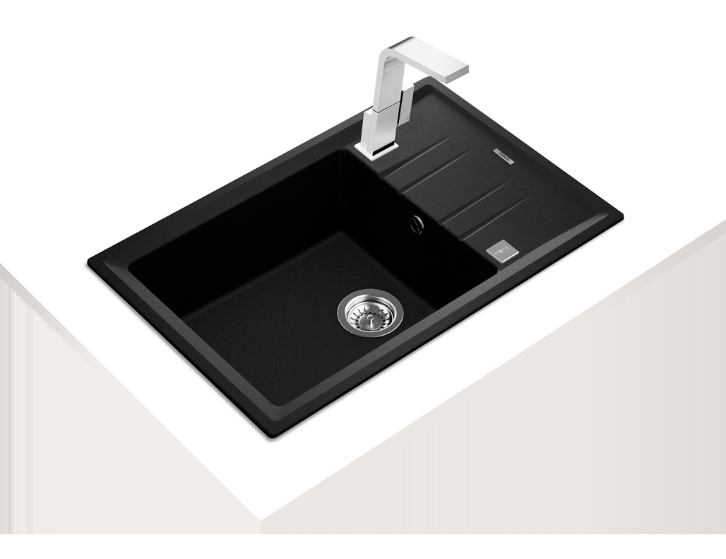 Chiuvetă Tegranite+, 1 cuvă și 1 picurător, instalare Inset - Teka Stone 60 S-TG 1B 1D