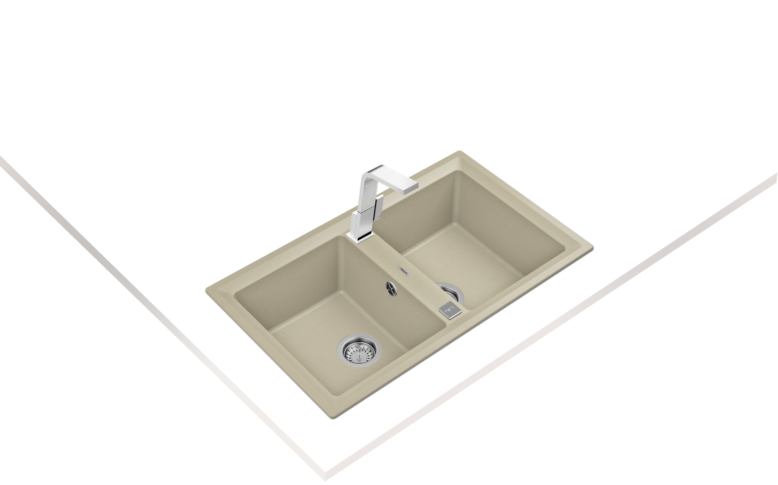 Chiuvetă Tegranite+, 2 cuve, instalare Inset - Teka Stone 90 B-TG 4
