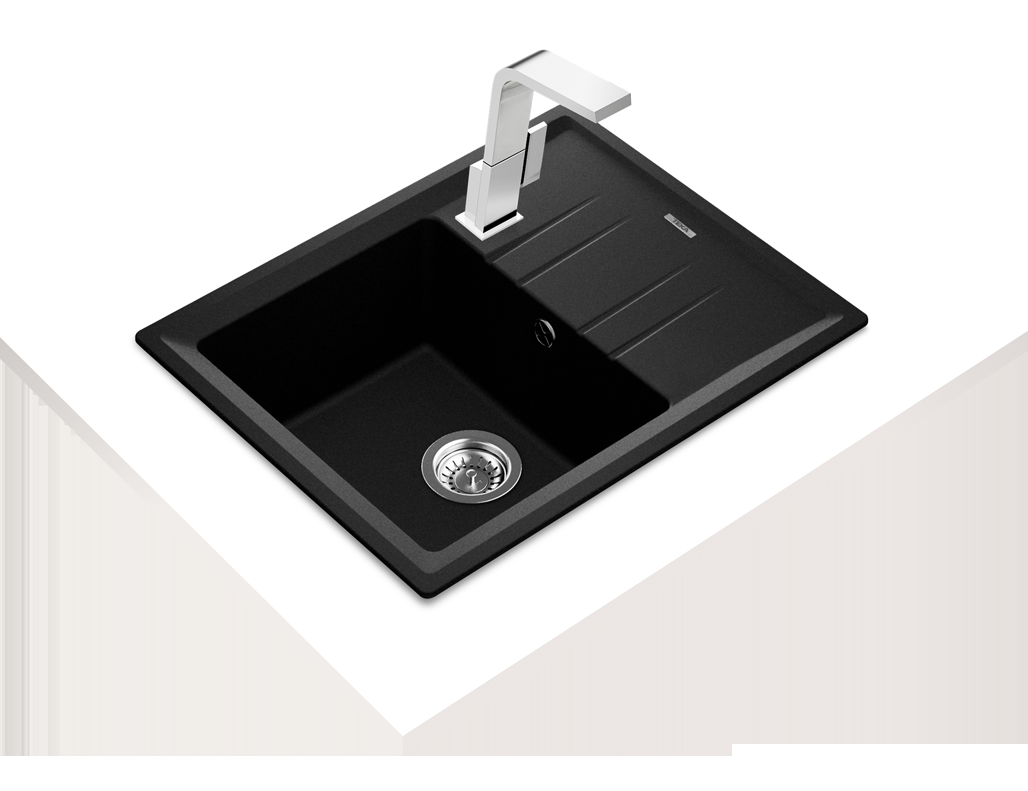 Chiuvetă Tegranite+, 1 cuvă și 1 picurător, instalare Inset - Teka Stone 45 S-TG 1B 1D