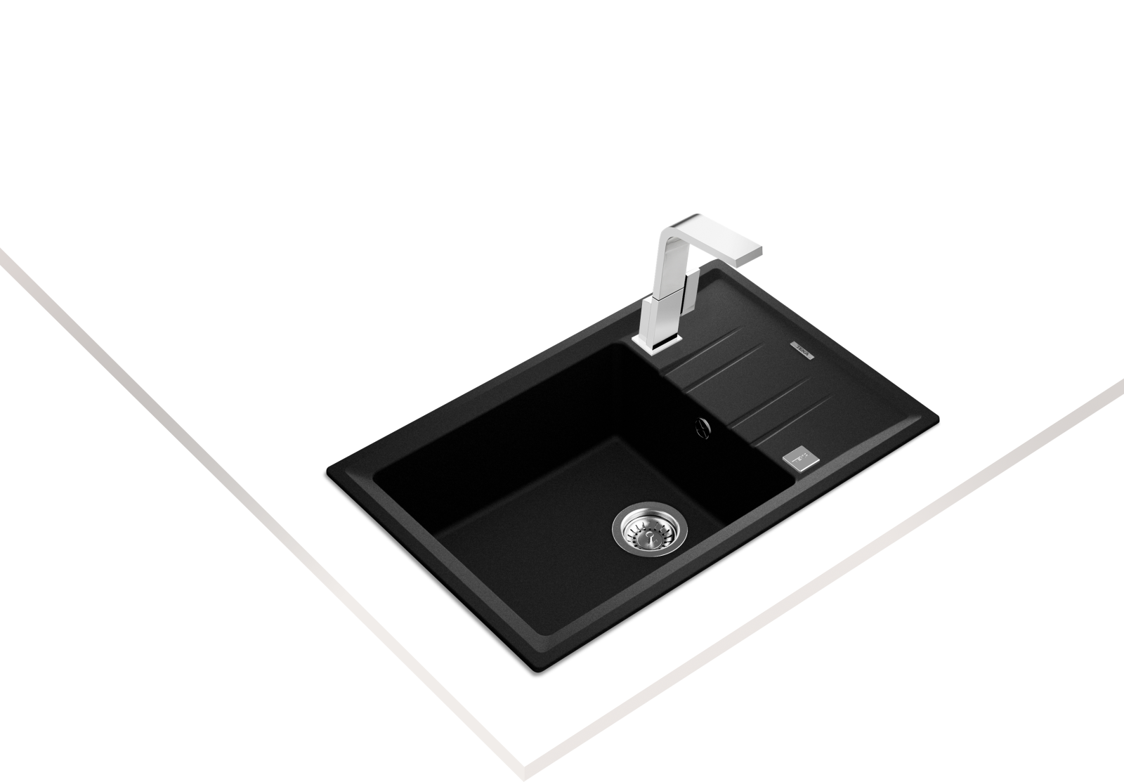 Chiuvetă Tegranite+, 1 cuvă și 1 picurător, instalare Inset - Teka Stone 60 S-TG 1B 1D 4