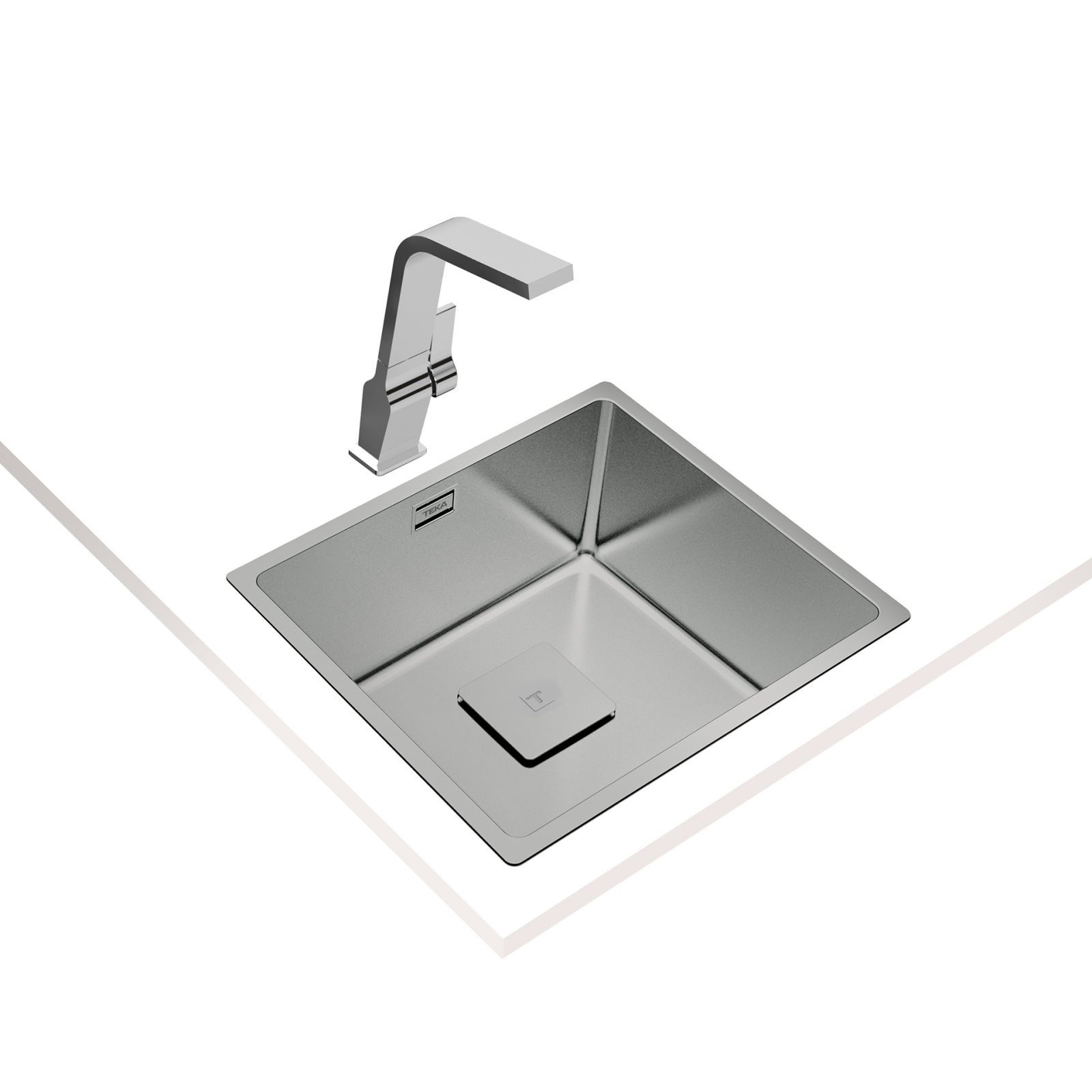 Chiuvetă "PureLine” din inox, 1 cuvă, instalare Undermount, Top & Flush - Teka FlexLinea RS15 40.40