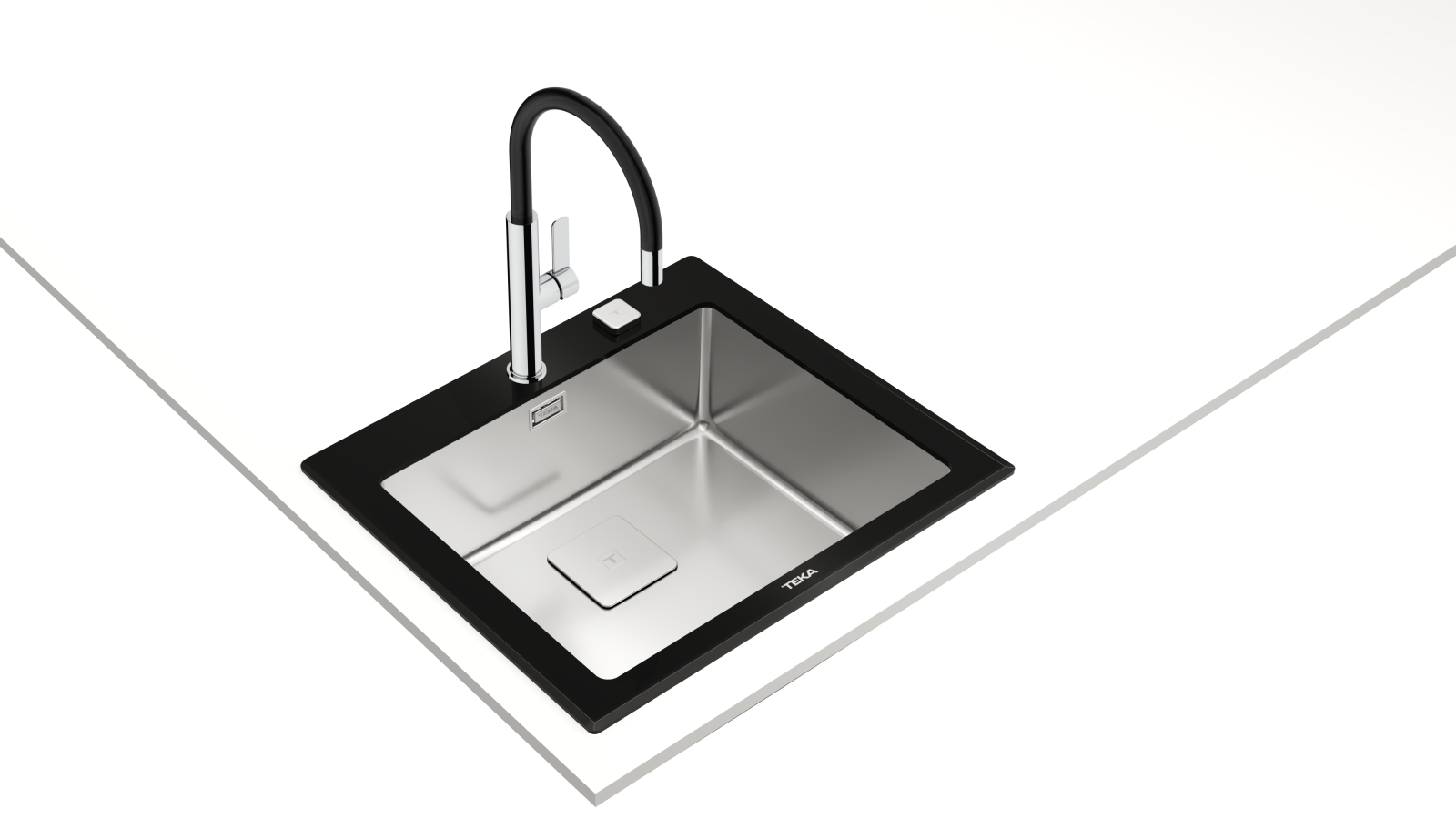 Chiuvetă cu finisaj din cristal PureLine, 1 cuvă din inox - Teka Diamond RS15 1B 7
