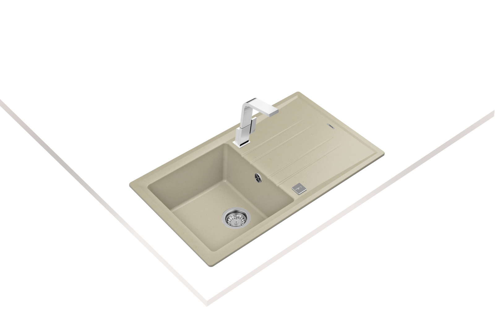 Chiuvetă Tegranite+, 1 cuvă și 1 picurător, instalare Inset - Teka Stone 50 B-TG 1B 1D 4