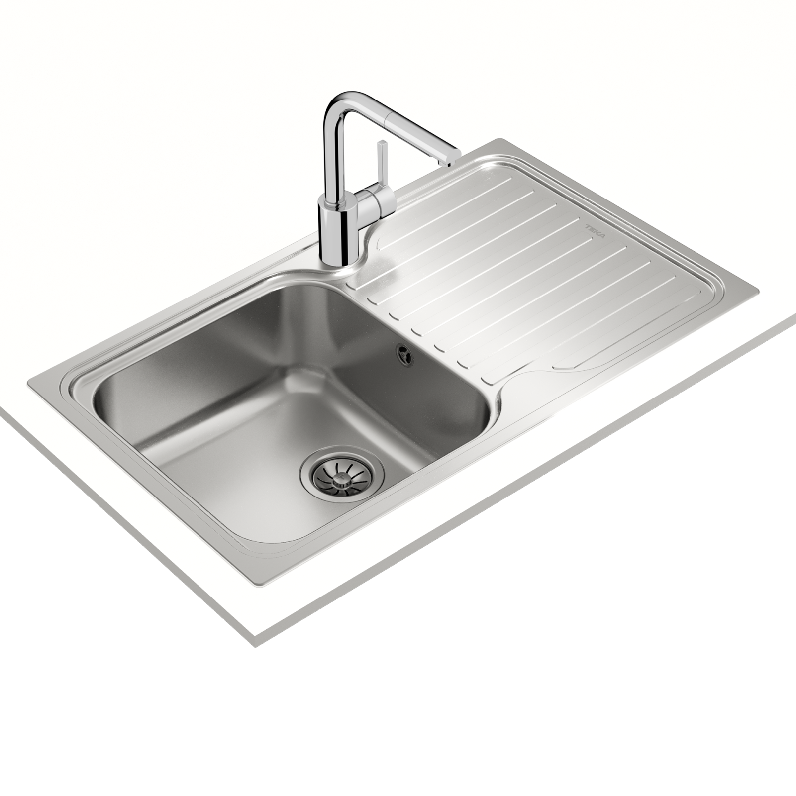 Chiuvetă din inox, 1 cuvă, 1 picurător, modalitate de instalare: Inset - Teka Classic 1B 1D