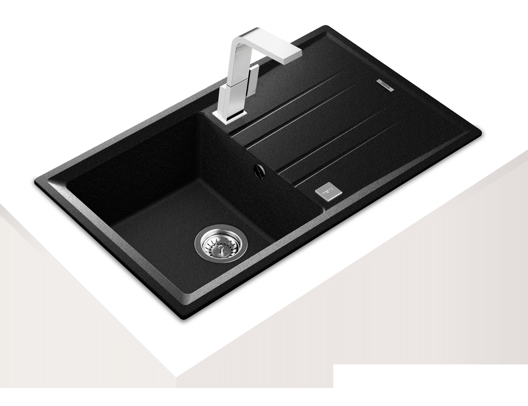 Chiuvetă Tegranite+, 1 cuvă și 1 picurător, instalare Inset - Teka Stone 50 B-TG 1B 1D