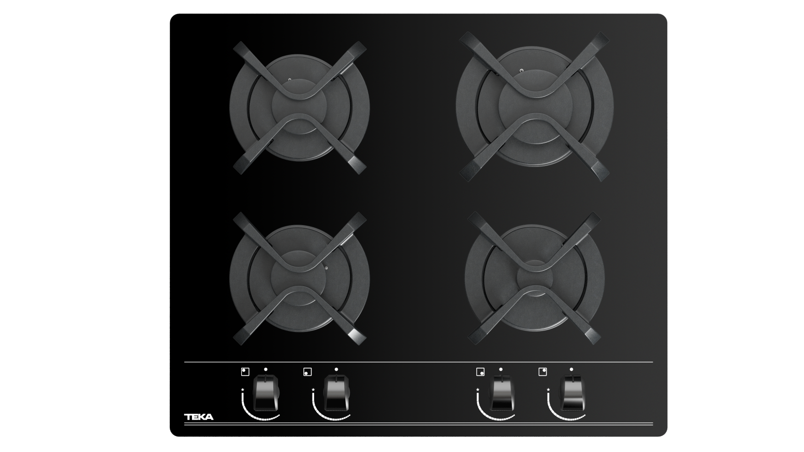Plită pe gaz din cristal, sistem de control cu butoane frontale cu design ergonomic, 60 cm - Teka GBC 64000 4