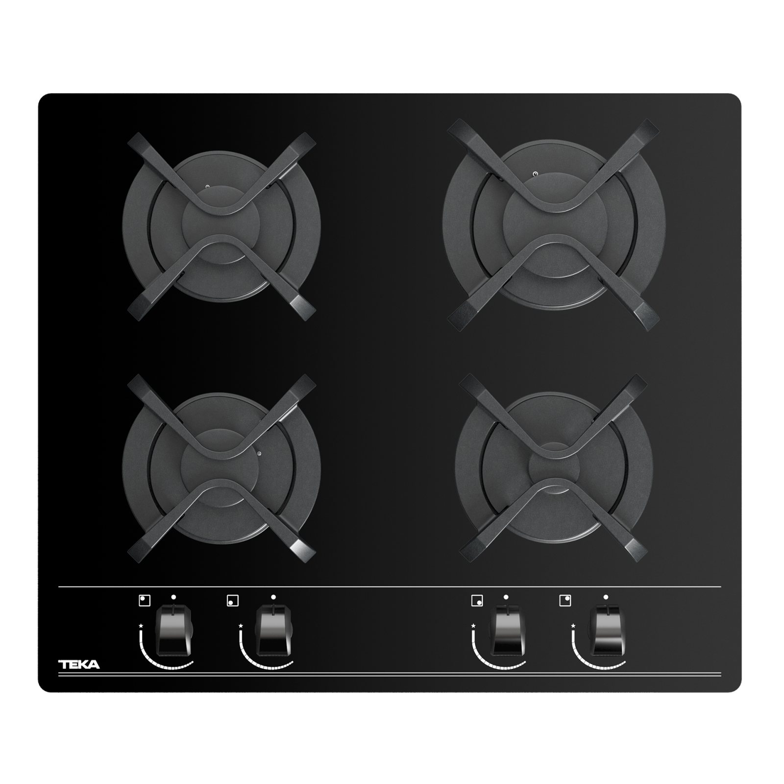 Plită pe gaz din cristal, sistem de control cu butoane frontale cu design ergonomic, 60 cm - Teka GBC 64000 2