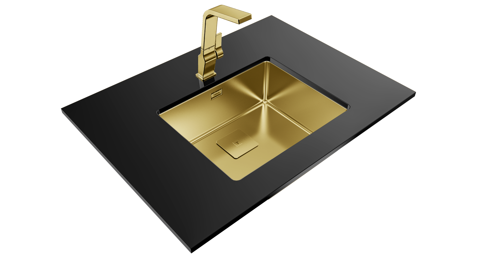 Chiuvetă din inox + tratament PVD, 1 cuvă , Instalare Top & Flush, Undermount - Teka FlexLinea RS15 50.40 BRASS 8