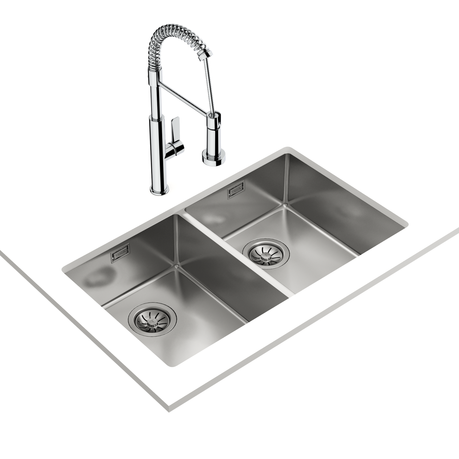 Chiuvetă "PureLine” din inox, 2 cuve, instalare Undermount - Teka Be Linea RS15 2B 740
