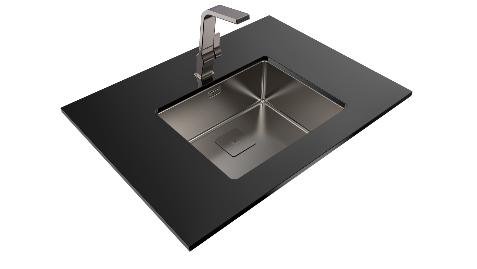 Chiuvetă din inox + tratament PVD, 1 cuvă , Instalare Top & Flush, Undermount - Teka FlexLinea RS15 50.40 Titanium 8