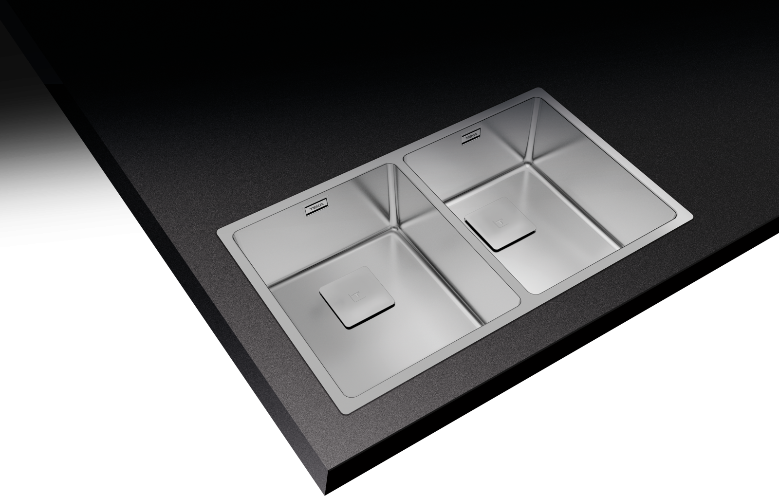 Chiuvetă "PureLine” din inox, 2 cuve, instalare Undermount, Top & Flush - Teka FlexLinea RS15 2B 740 10