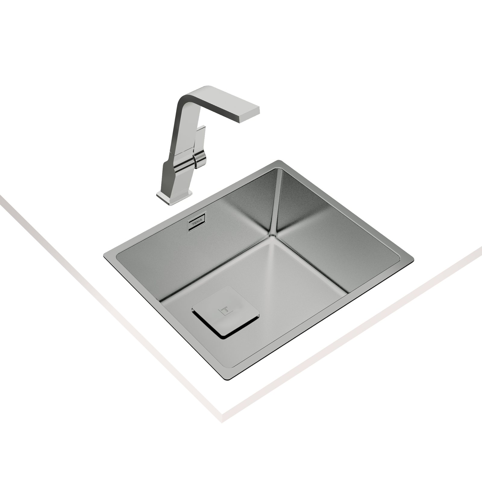 Chiuvetă "PureLine” din inox, 1 cuvă, instalare Undermount, Top & Flush - Teka FlexLinea RS15 50.40