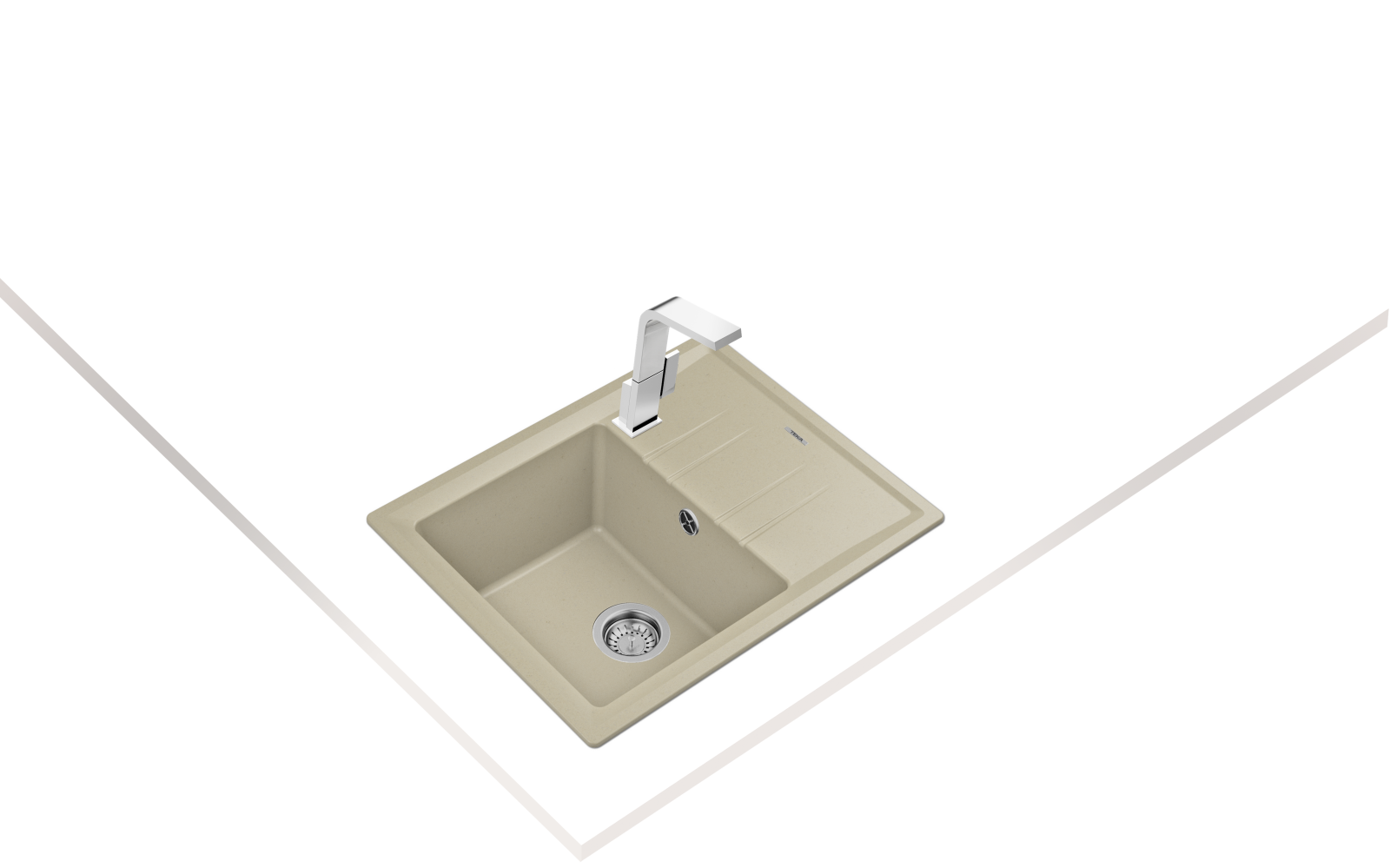 Chiuvetă Tegranite+, 1 cuvă și 1 picurător, instalare Inset - Teka Stone 45 S-TG 1B 1D 4