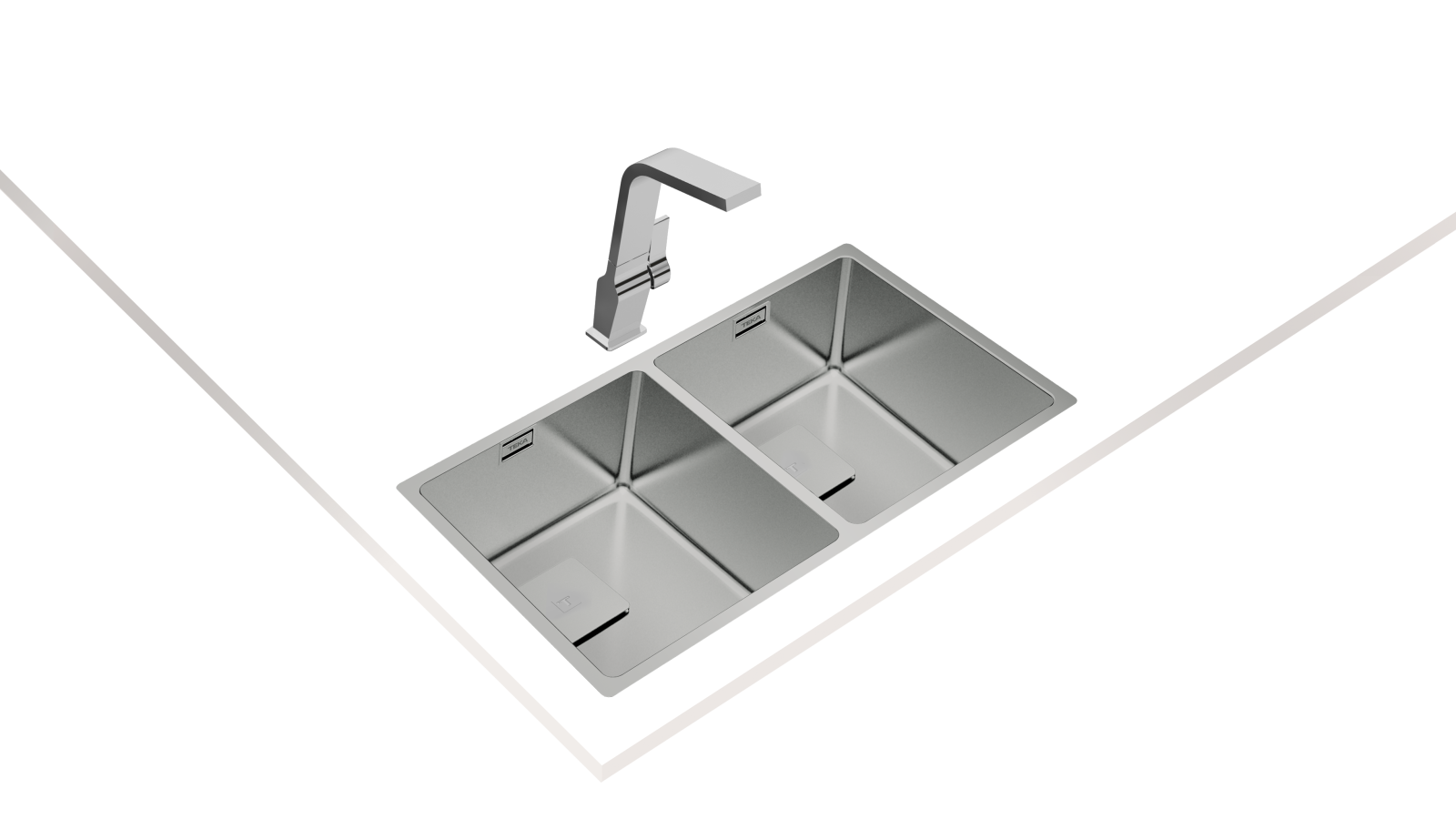Chiuvetă "PureLine” din inox, 2 cuve, instalare Undermount, Top & Flush - Teka FlexLinea RS15 2B 740 9